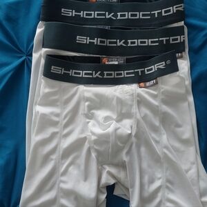 Shock Doctor Men's White Boxer Briefs